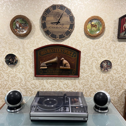 Grundig Studio 1600 FM Radio Turntable | Includes Minerva Sphere Speaker Set | High Condition | Fully Functional- Turntable