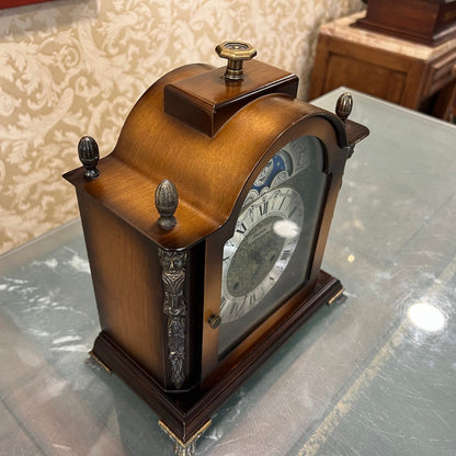 Collectible Antique Hermle Moonphase Wooden Mantel Clock - Perfect Condition, Fully Functional
