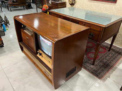 Antique Rosita Music Cabinet | Dual 1254 Belt Drive Turntable | Audion T 475 Amp Receiver | Audion D 475 Cassette Deck |Original Speaker Set