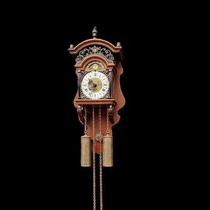 Antique Dutch Moon Phase Clock | 1950s | Brass Embellishments | Fully Functional | Collectible Timepiece
