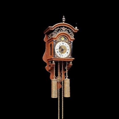 Antique Dutch Moon Phase Clock | 1950s | Brass Embellishments | Fully Functional | Collectible Timepiece