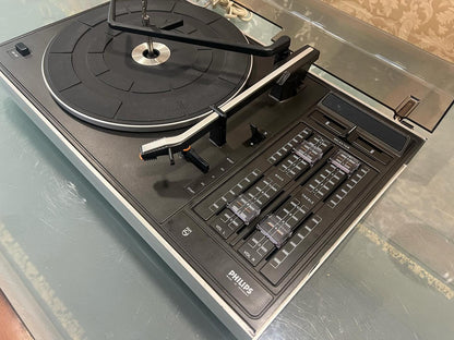 Philips 851 Stereo Turntable | Fully Automatic with 10-Disc Changer | Includes Original Speaker Set | High Condition- Turntable