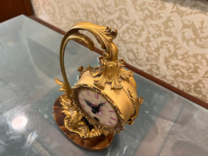 Stunning Italian Bronze Mantel Clock with Exquisite Details - High Condition, Fully Functional