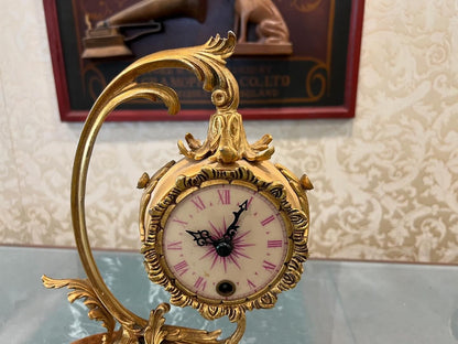 Stunning Italian Bronze Mantel Clock with Exquisite Details - High Condition, Fully Functional