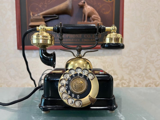 Antique German Metal Telephone - High Condition, Fully Functional