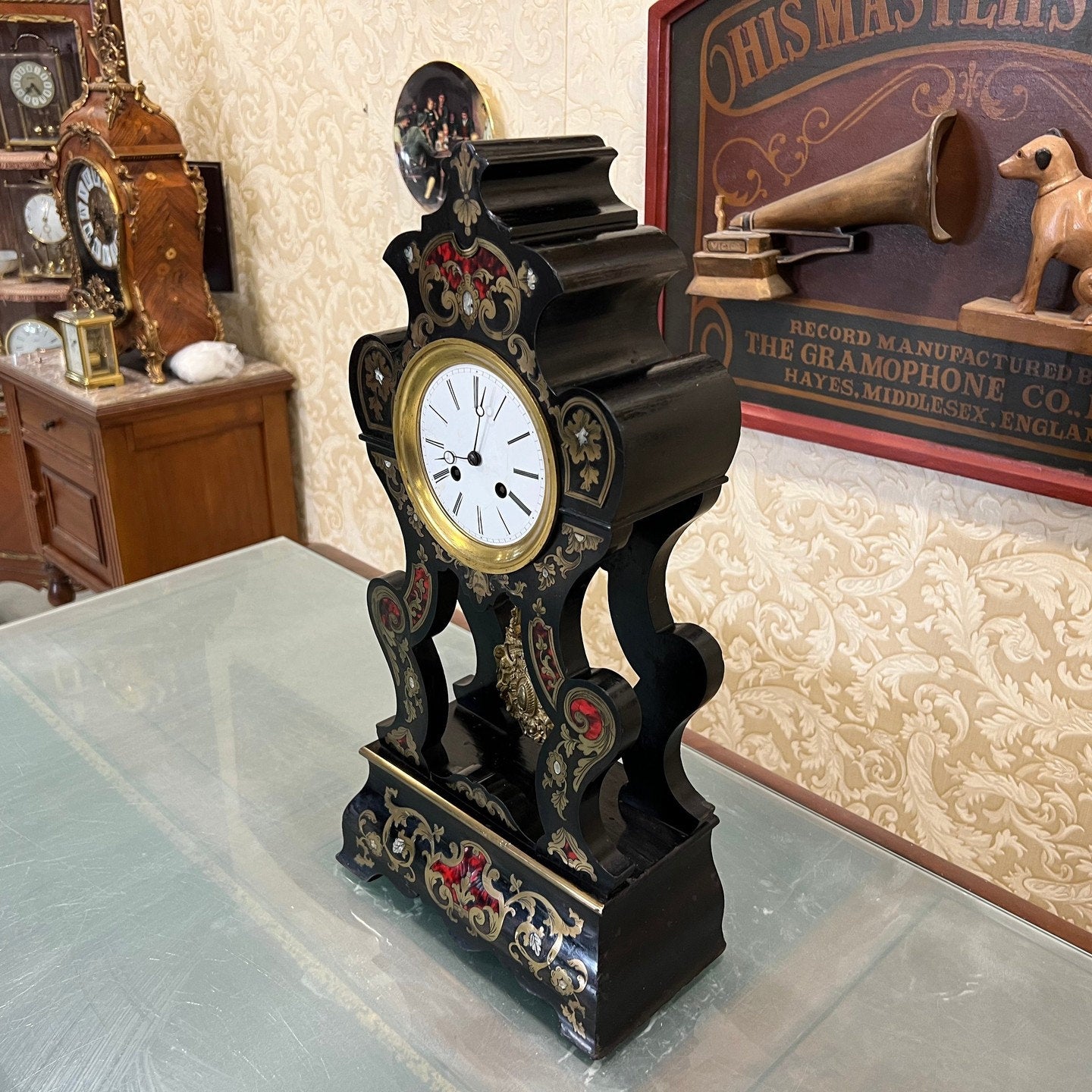 Elegant French Boulle Mantel Clock - High Condition, Fully Functional