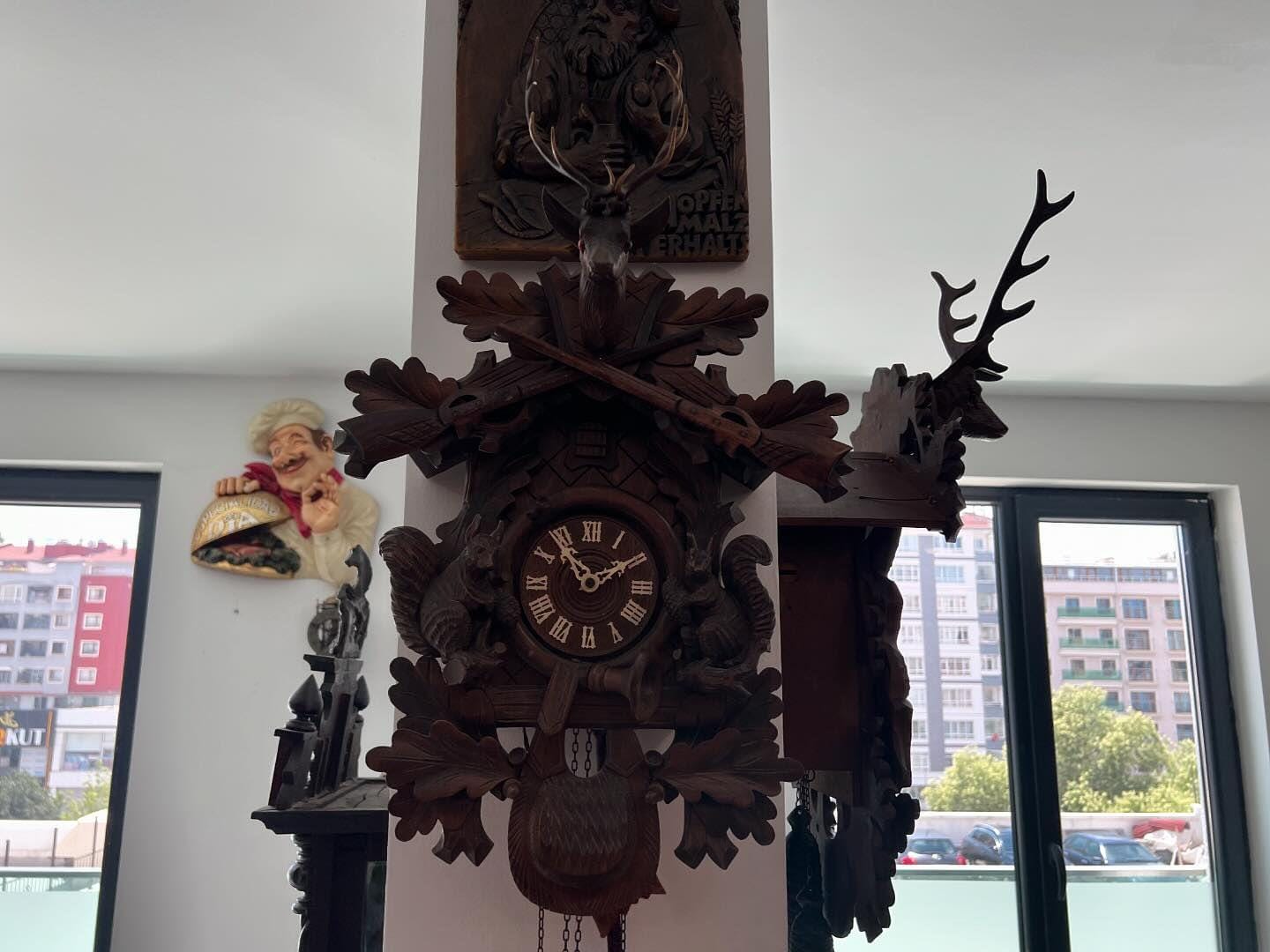 Large German Carved Cuckoo Clock - Antique Collectible in Excellent Condition