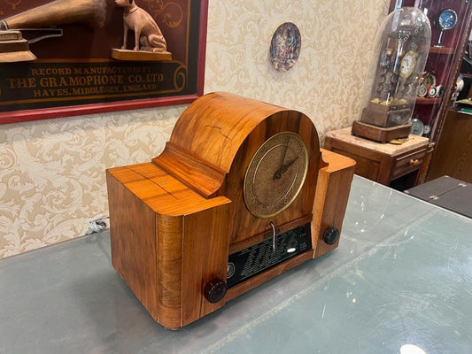 Ultra Rare 1951 German Te Ka De Tube Radio Clock - Antique with FM Kit, Vintage Decor, Classic Collectible