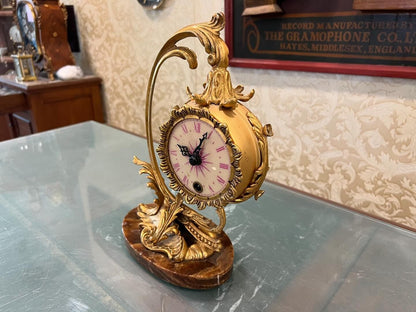 Stunning Italian Bronze Mantel Clock with Exquisite Details - High Condition, Fully Functional