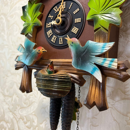 Charming German Cuckoo Clock with Moving Birds - High Condition, Fully Functional