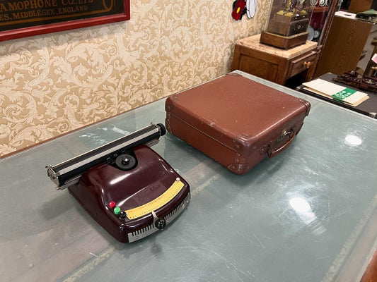 Exquisite German Bambino Design Typewriter with Glass Keys, Vintage Charm, Fully Functional, Ideal Collectible