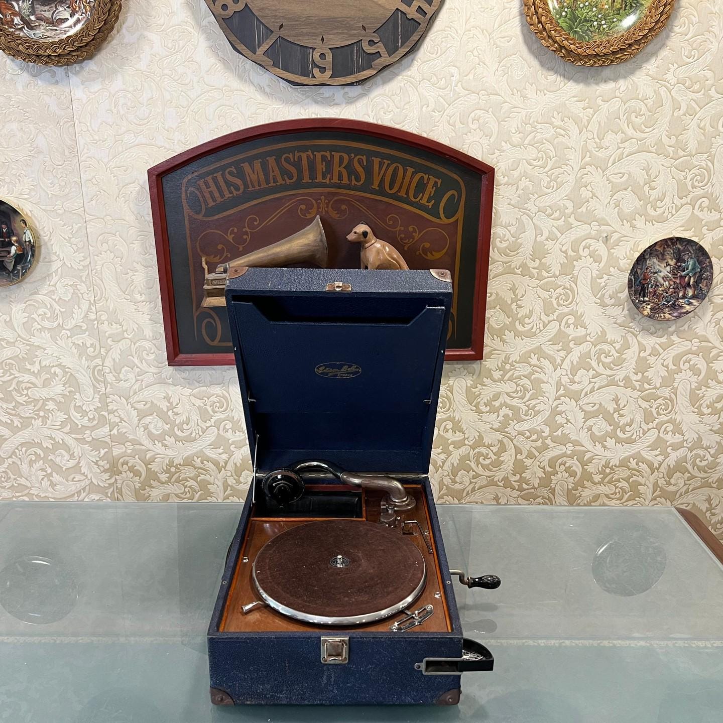 Antique Edison Bell Portable Gramophone with Thorens Head, Fully Functional, Excellent Condition- Turntable