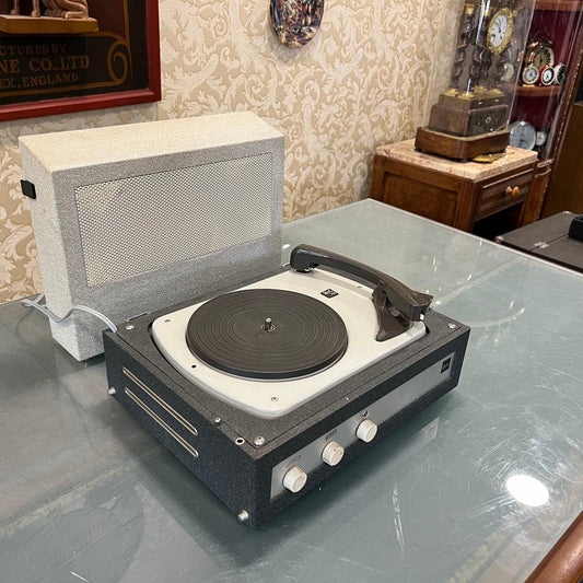 Antique Dual Tube Portable Record Player, Fully Functional, Excellent Condition, Collectible Vintage - Turntable