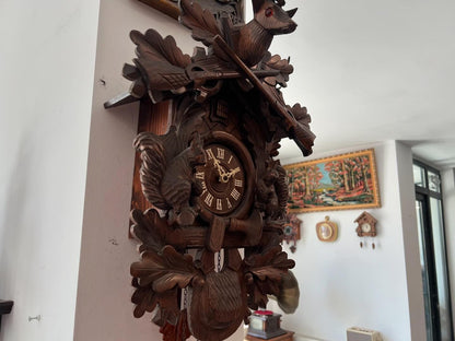 Large German Carved Cuckoo Clock - Antique Collectible in Excellent Condition
