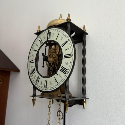 Rare German Skeleton Wall Clock - Antique, Fully Functional, Unique Design, Excellent Condition