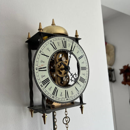Rare German Skeleton Wall Clock - Antique, Fully Functional, Unique Design, Excellent Condition