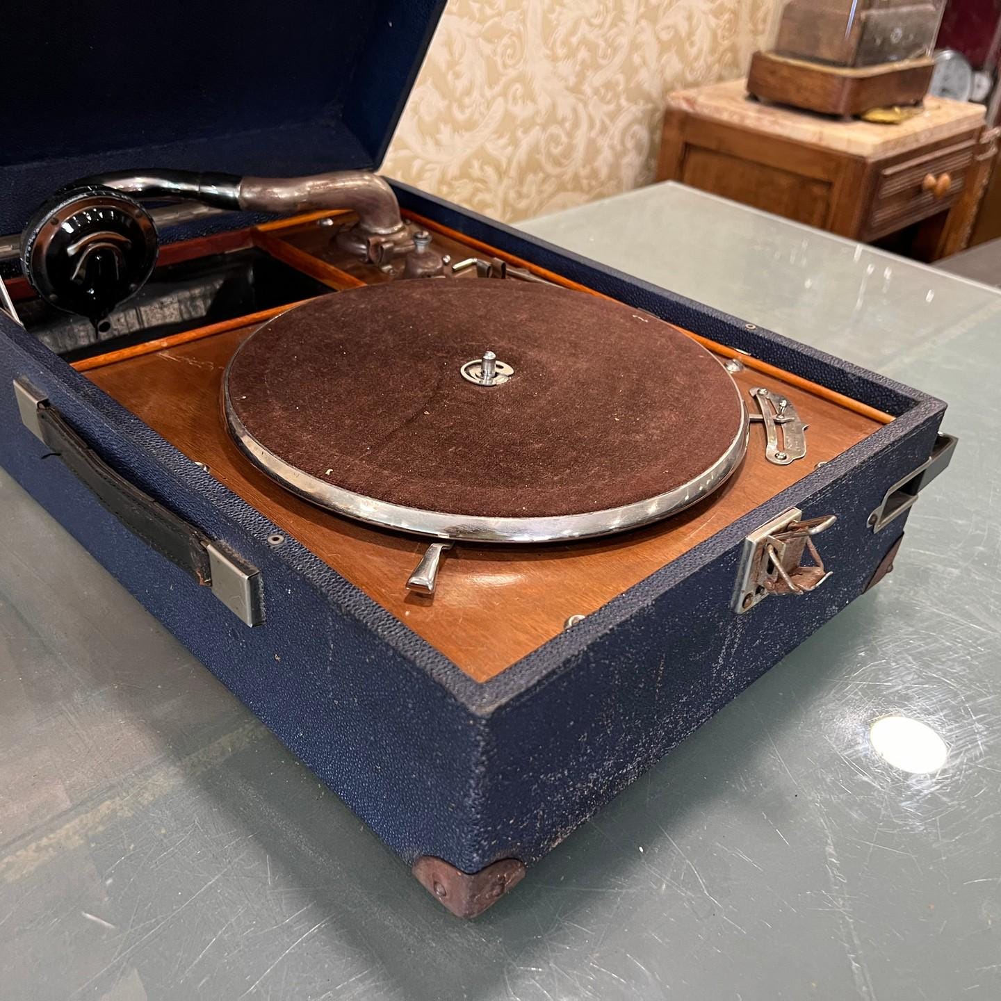 Antique Edison Bell Portable Gramophone with Thorens Head, Fully Functional, Excellent Condition- Turntable