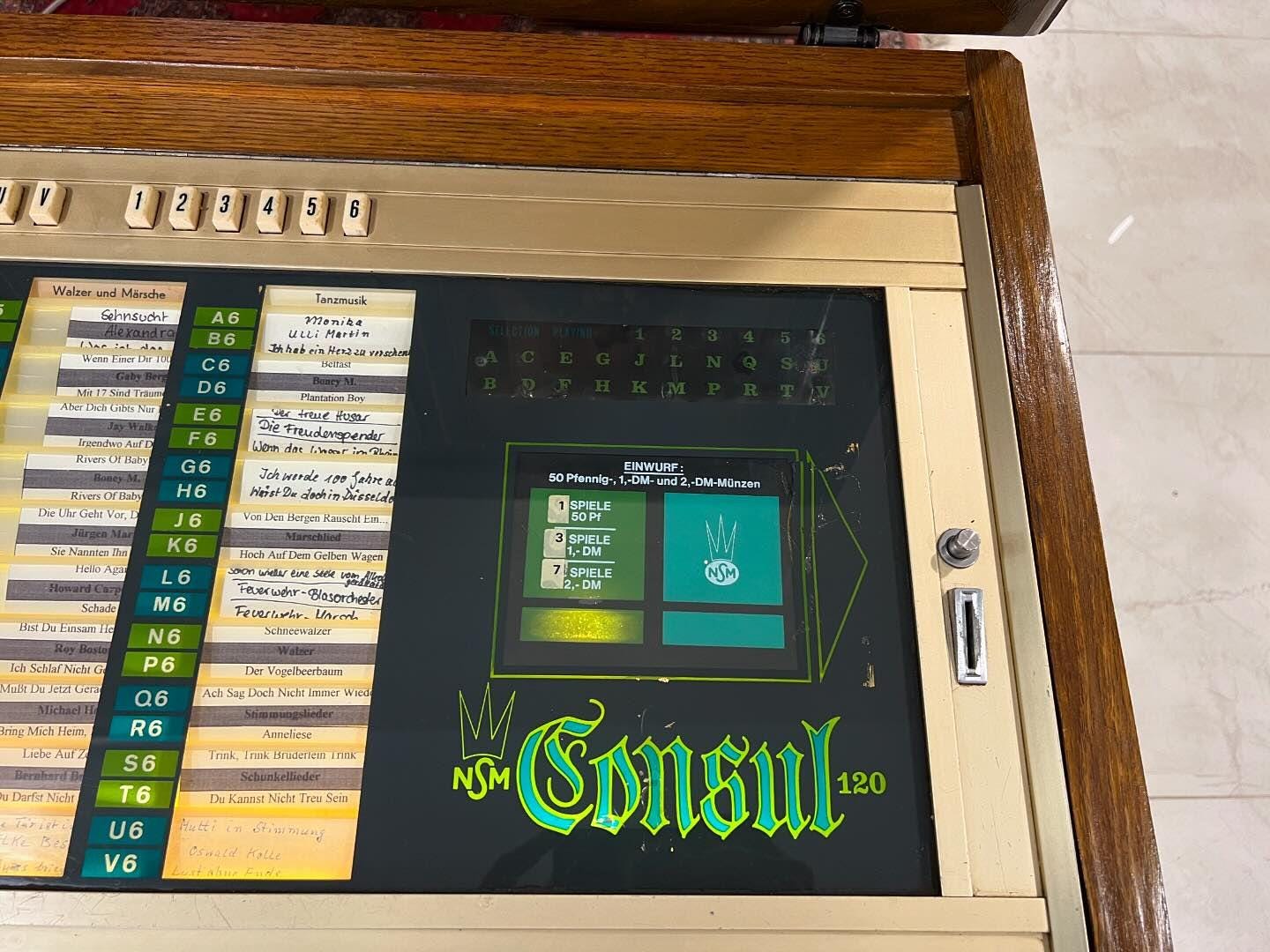 Collectible Antique German NSM Jukebox, 60-Record Capacity, Original Solid Wood Cabinet, Excellent Condition, Fully Functional