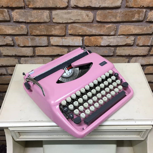 Pink Adler Tippa Typewriter - Vintage Pink, 1960 Model in Pristine Condition - Fully Working Retro Gift for Writers