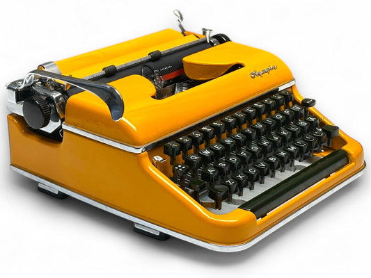Yellow Olympia SM3 Typewriter Like New | QWERTY Keyboard | Vintage Retro Manual Portable Classic Typewriter Gift
