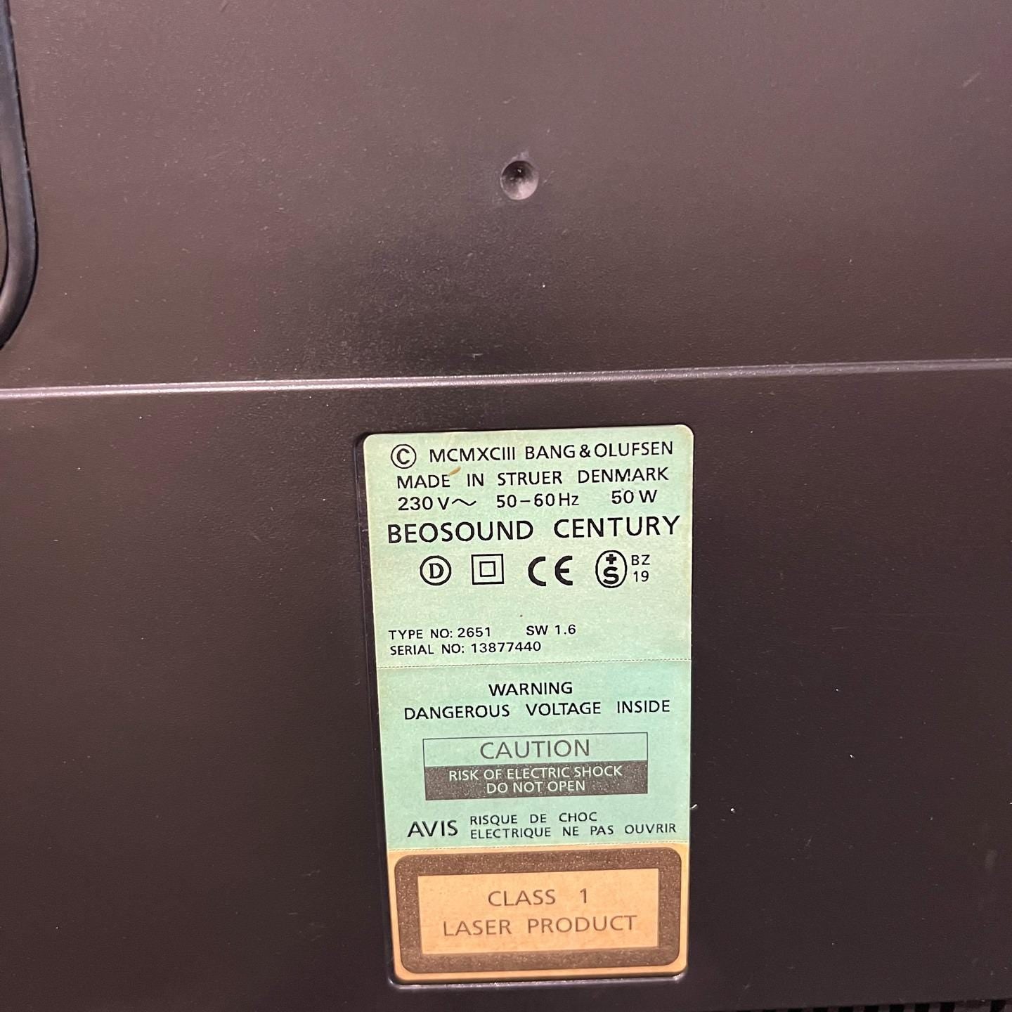 Bang & Olufsen BeoSound Century – Vintage CD Cassette FM Stereo System, Iconic Design, Fully Functional, High-End Audio Collector’s Piece