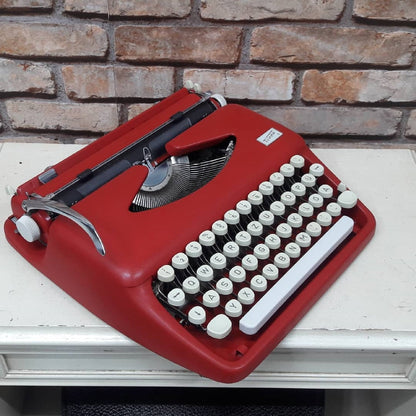 Adler Red Typewriter - A Timeless Elegance in Every Keystroke!