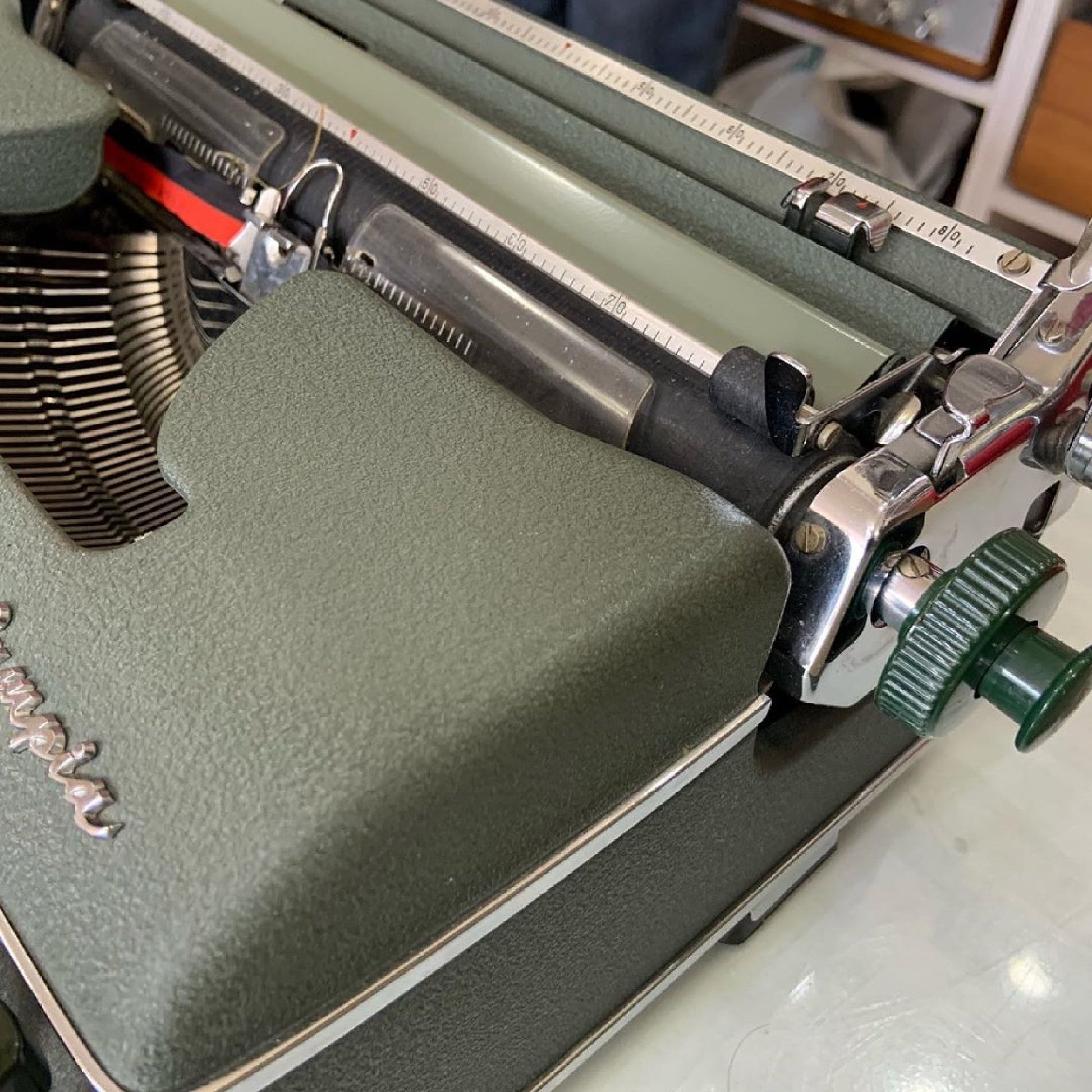 Olympia SM 3 Typewriter | Vintage Green and Black | With or Without Stylish Case Options | Ideal for Retro Writing