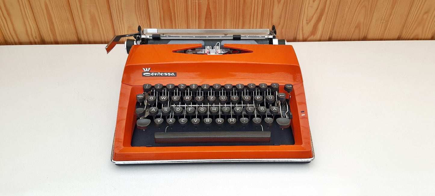 Adler Contessa Orange Typewriter | Vintage & Antique Gift