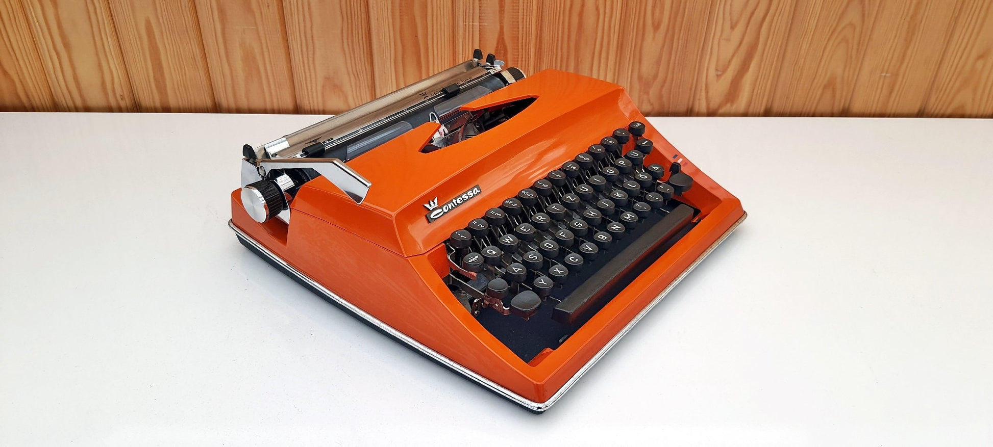 Adler Contessa Orange Typewriter | Vintage & Antique Gift