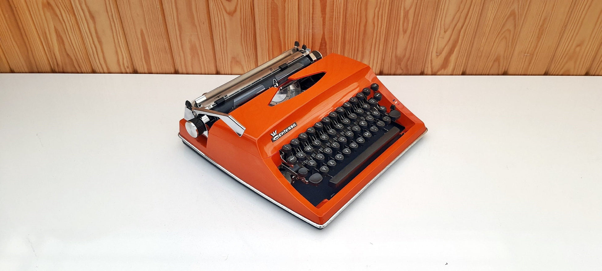 Adler Contessa Orange Typewriter | Vintage & Antique Gift