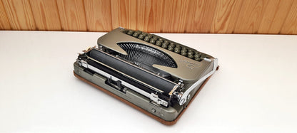 Princess Typewriter - Vintage Charm | Grey Typewriter with Leather Bag and Elegant Grey Keyboard, Fully Functional