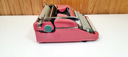 Olympia Monica Pink Typewriter and Case - Vintage Elegance, Special Typewriter, Premium Gift | Experience the Timeless Charm