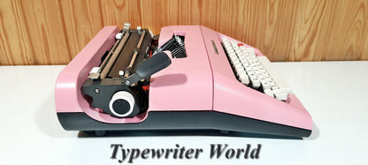 Olivetti Lettera 35 Pink Typewriter - Premium Gift - Fully Functional with QWERTY Keyboard