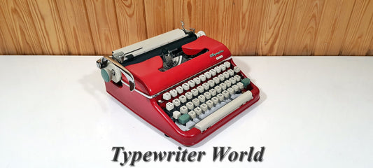 Olympia Monica Red Typewriter - Like New and Fully Functional