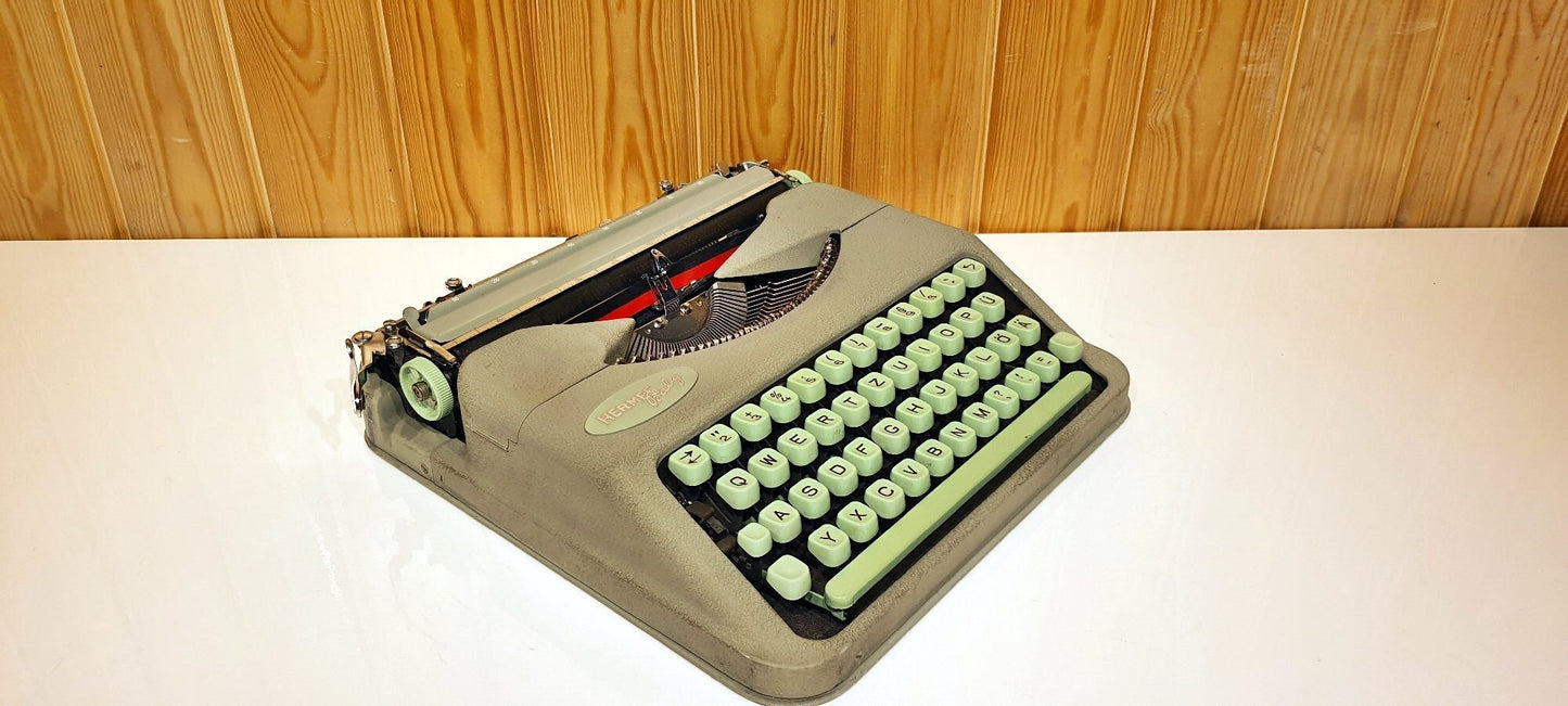 Hermes Baby Typewriter | Typewriter Working | Cool Green Color | Green Keys | Premium Gift