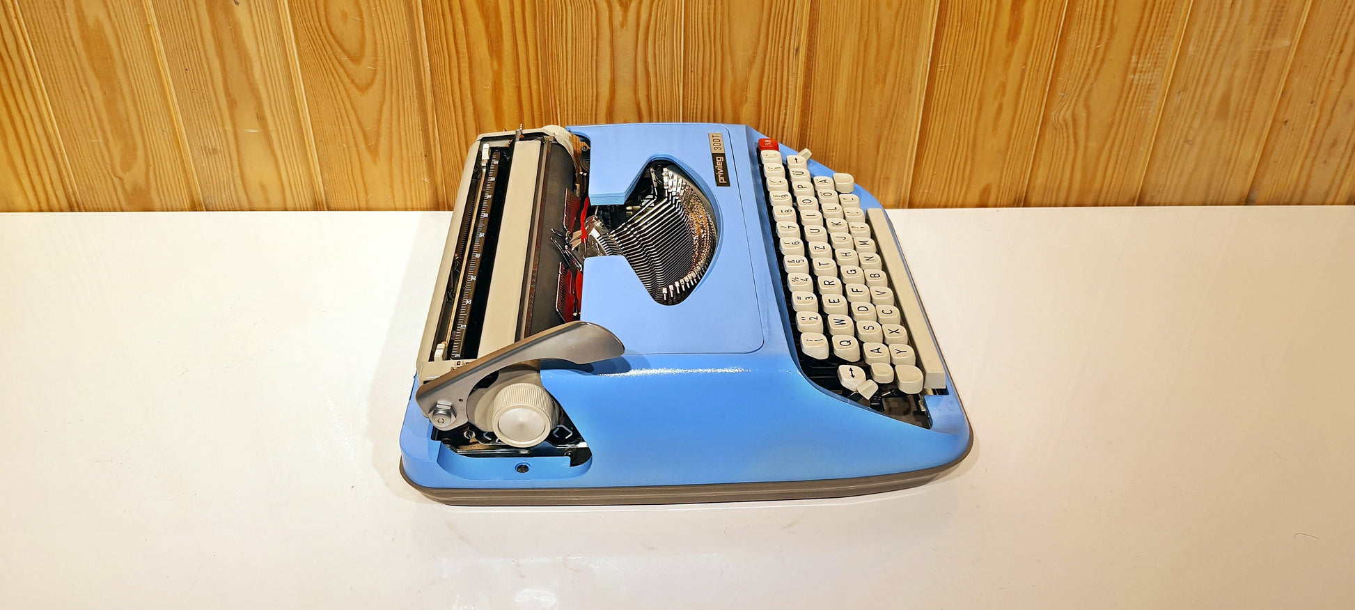 Privileg 300TR Typewriter | Typewriter Like New | Typewriter Working Serviced | Blue Typewriter