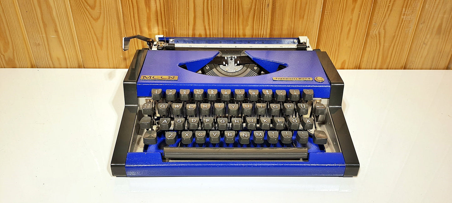 Moon Typewriter QWERTY DARK Blue / QWERTY Keyboard Typewriter / Typewriter World Brand / Special for Valentine's Day | Typewriter like new