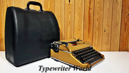 Olympia SM3 Gold Typewriter with a Choice of Gold or Black Case - An Antique Masterpiece and the Most Special Gift