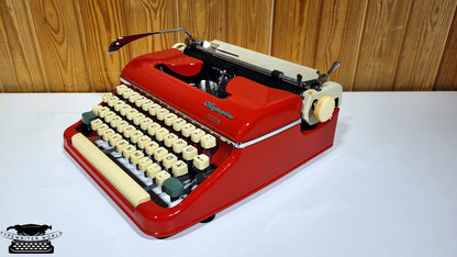 Olympia Monica Red Typewriter | Typewriter like New | Premium Typewriter,typewriter working