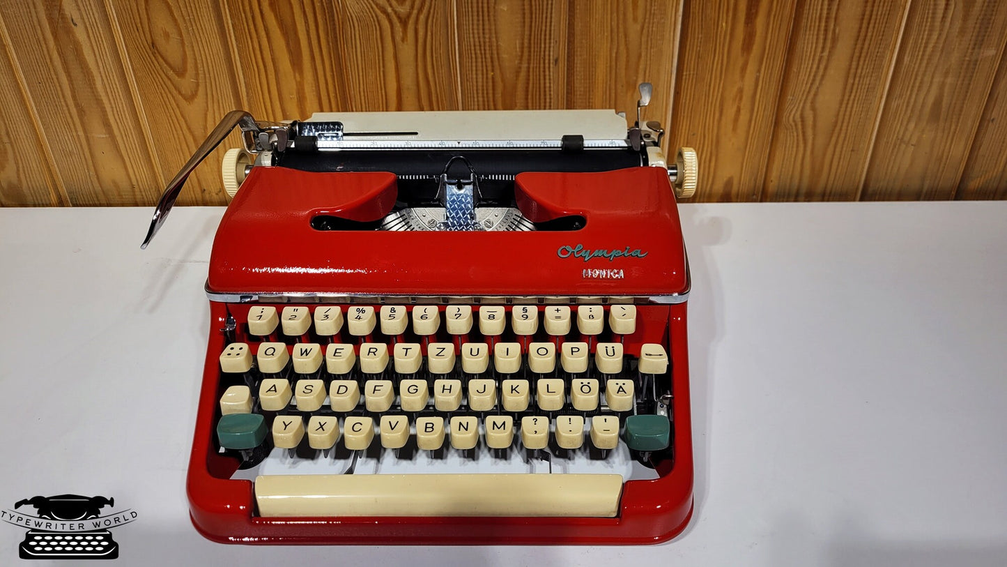 Olympia Monica Red Typewriter | Typewriter like New | Premium Typewriter,typewriter working