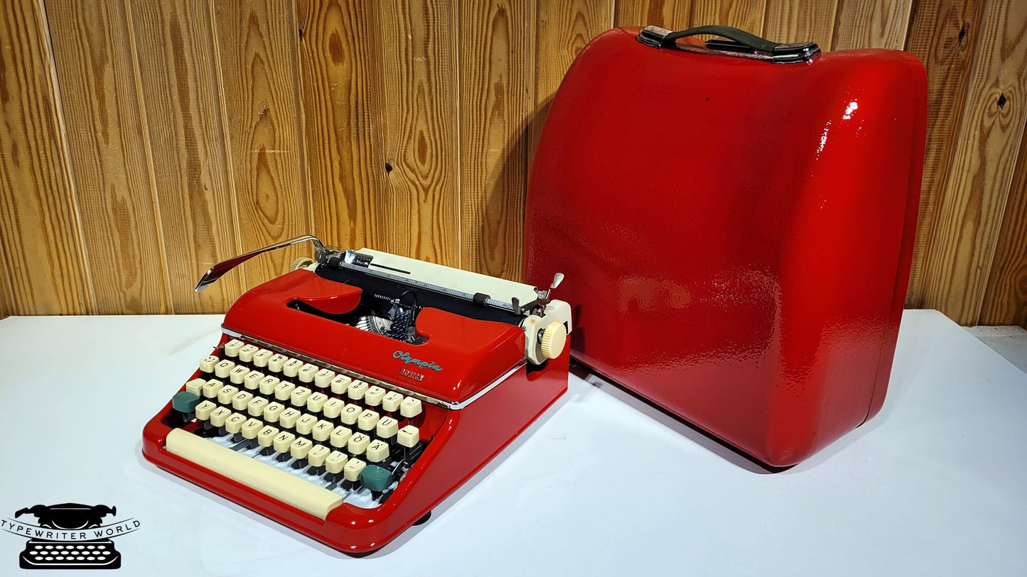 Olympia Monica Red Typewriter | Typewriter like New | Premium Typewriter,typewriter working