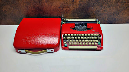 Vintage Olympia Splendid 33 Red Typewriter - Retro Mechanical Collectible for Office Decor - Industrial Steampunk - Steampunk decor