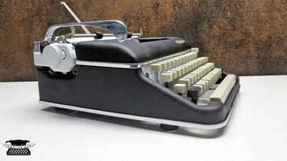 Vintage Olympia SM5 Black/White Typewriter - Working and Fully Restored - Ideal for Writers and Collectors,typewriter working