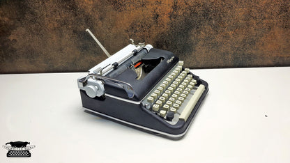 Vintage Olympia SM5 Black/White Typewriter - Working and Fully Restored - Ideal for Writers and Collectors,typewriter working