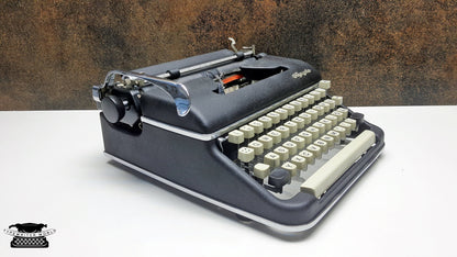 Vintage Olympia SM5 Black Typewriter - Working and Fully Restored - Ideal for Writers and Collectors,typewriter working