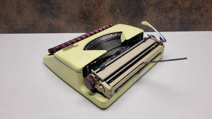 Antique Olympia Splendid 33/66 Beige Typewriter with Matching Case | Rare Mechanical Keyboard for Writers and Collectors