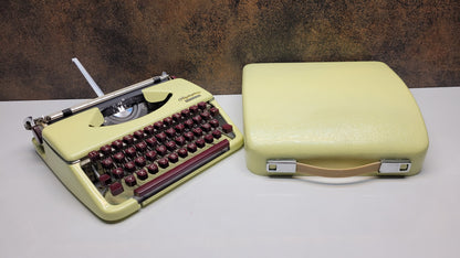 Antique Olympia Splendid 33/66 Beige Typewriter with Matching Case | Rare Mechanical Keyboard for Writers and Collectors