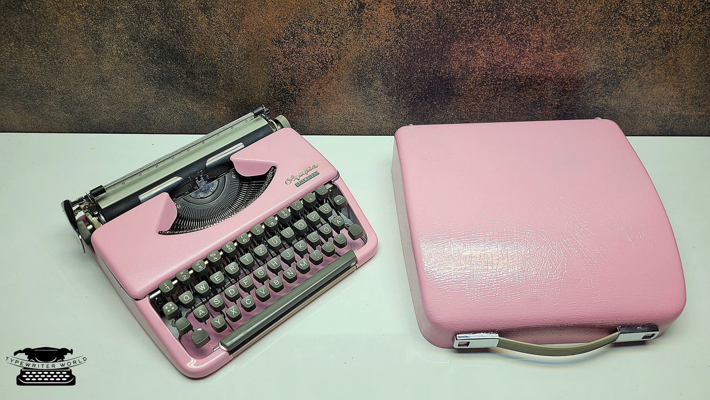 Olympia Splendid 33/66 Ice Pink Typewriter - A Writing Tool for Journalists and Archivists An Iconic Piece of Office Decor for Collectors