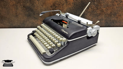 Vintage Olympia SM5 Black/White Typewriter - Working and Fully Restored - Ideal for Writers and Collectors,typewriter working