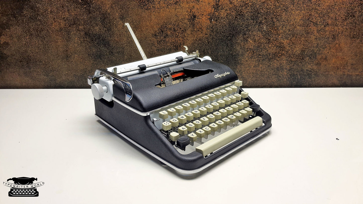 Vintage Olympia SM5 Black/White Typewriter - Working and Fully Restored - Ideal for Writers and Collectors,typewriter working